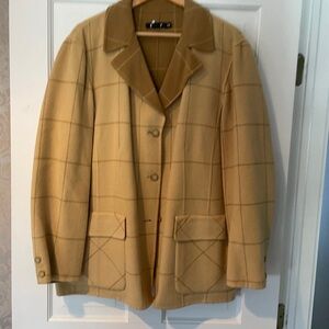 DKNY 16 w Plus size Women’s  Tan Plaid Jacket Coat